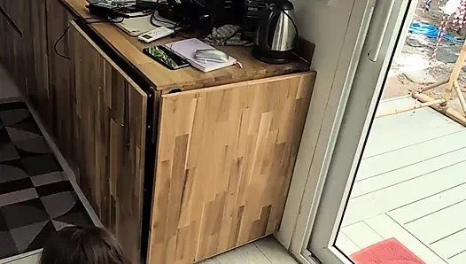 Horny Beautiful Cute Teenage Masturbation Shot from Above with Dildo and Blowjob
