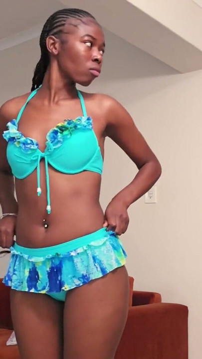 This SKINNY EBONY TEEN swore Canada was all she wanted... then she took my cock DEEP on camera | Clip 1