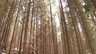 Возбужденные мужики с жесткими членами обожают трахаться в лесу