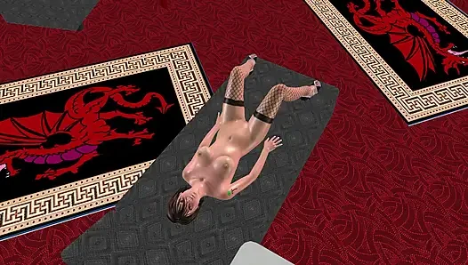 Bokep kartun 3d animasi - gadis cantik lagi asik masturbasi pakai pisang & butt plug di ranjang sampai orgasme berkali-kali