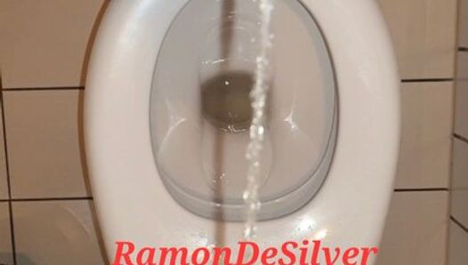 Master Ramon pisses bistro toilet full, poor toilet lady, sorry, but that makes me extremely horny