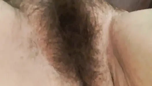 Stepmom's naked body with her fat, hairy pussy up close
