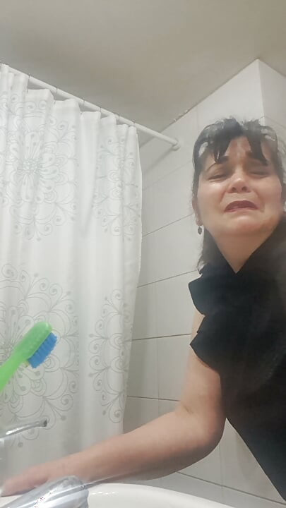 Mom Imagines Having Secret Sex with Him in the Bathroom.