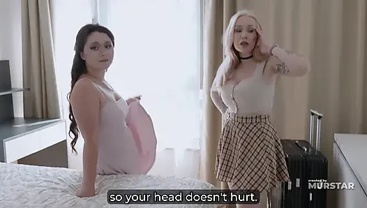 Stepson's Secret Hotel Night: Watching Step Mom & Step Sister Change Leads to Forbidden Taboo Session After Viagra Mistake