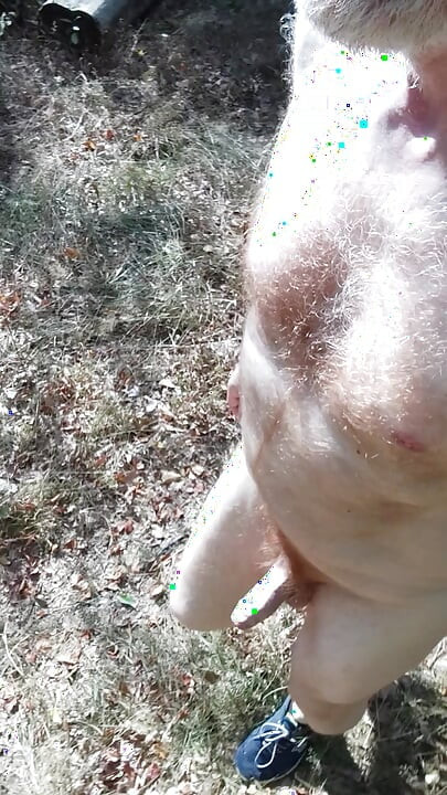 walking naked in the forest