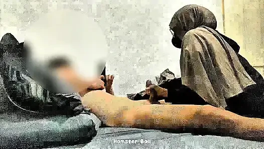 Malaysische hijab-stiefschwester gegen großen schwanz, desi-stiefbrudchen