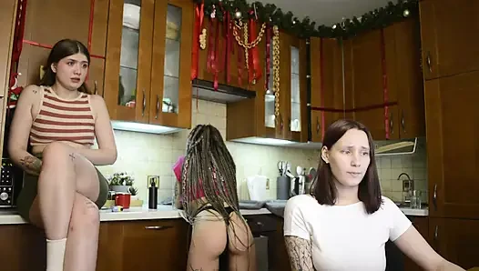 this perverted trio fucked their girlfriend's mouth hard and had more fun