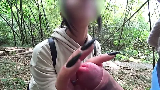 DICK FLASH IN PARK. A stranger caught me jerking off and helped me cum