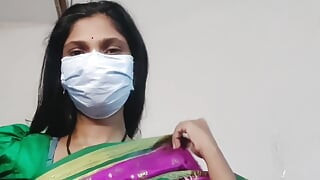 Desi Shivani Bhabhi Horny in Pink Sari.