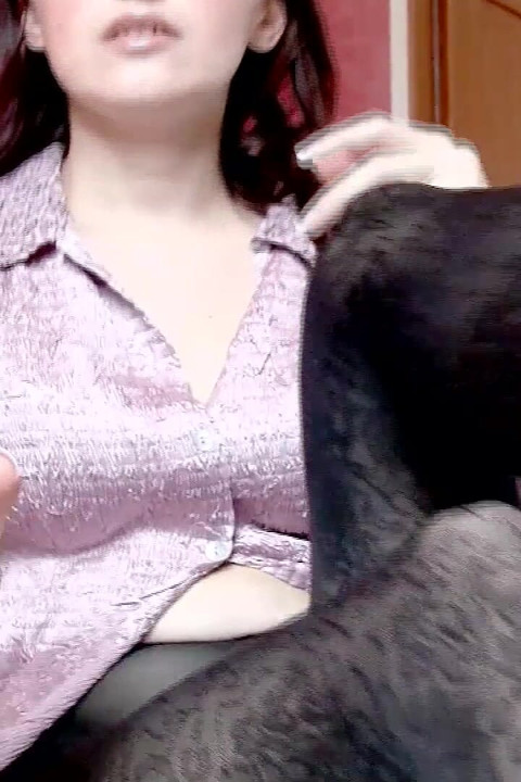 Masturbation Encouragement Dangling in Black Pattent Flats