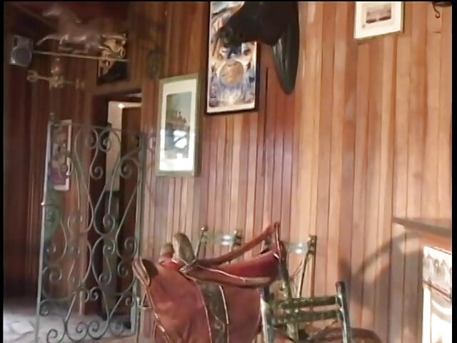 Cowboy stud licks brunette's ass & fills it with big cock