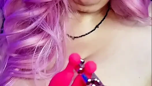Boob Show: First time with Nipples Clamps and Vibrators