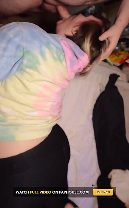 Housewife Gagging on Cock Upside Down, Sucking at the Edge of the Bed, &amp Hot Cum on Tongue!