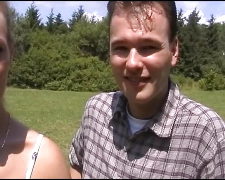 Pretty German blonde gets fucked in nature