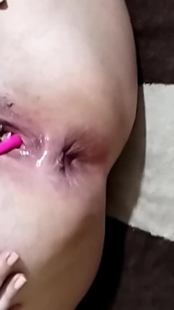 Captivating moment from "Anal training to my wife during a live"