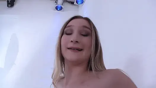 Fucking a Blonde Horny Slut Shaved Wet Pussy