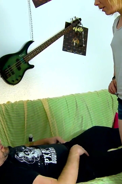 First anal penetration for young french blonde