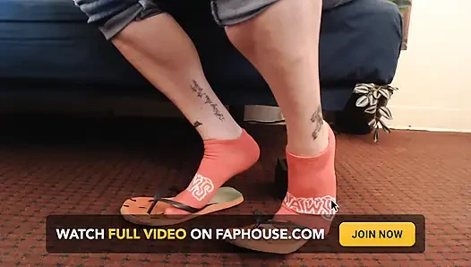 Watermelon Red Flipflops Red Ankle Socks