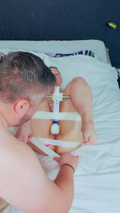 Captivating moment from "one girl in bondage 2 vibrators many orgasms and squirt"