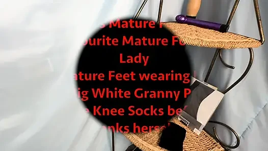Mrs Mature Feet Tan Tights Big Pants & Over the knee Socks 494