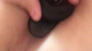 CD anal play with two big but plugs