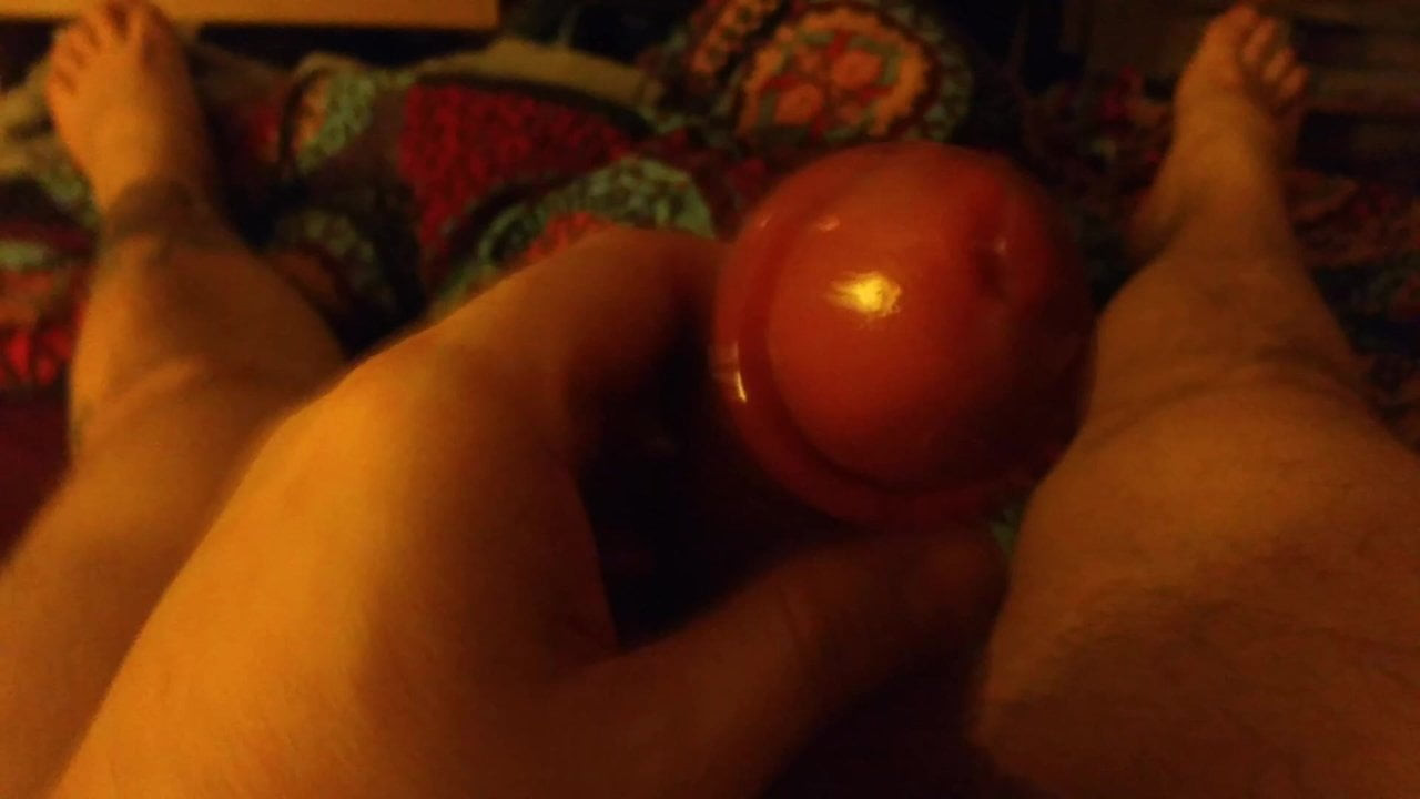 Masturbation and cumshot pumped cock
