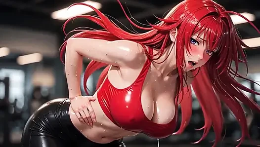 Derleme Ia Rias Gremory Spor Salonu Antrenmanı Duyusal Ter Parlak Vücut