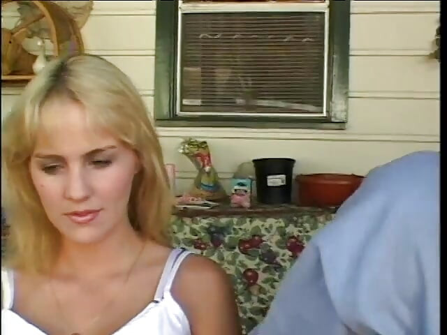 Naughty blonde cutie Rebecca Starr enjoys being dropped with black anchor in her bum bay