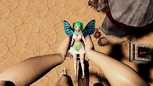 Fee und Riese kämpfen auf unkonventionale art und weise