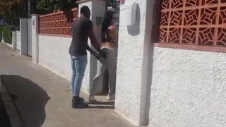 Acepta el reto y se folla a un negro al que caza en la calle