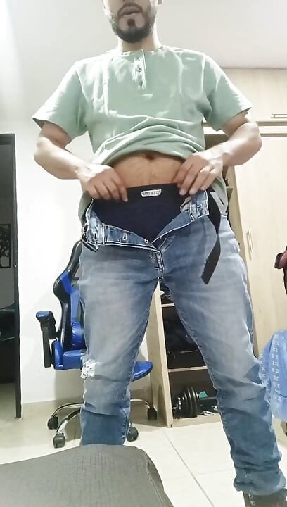 Dick Out of Pants and Urinating at Work
