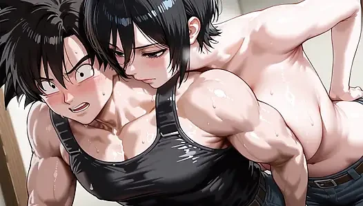 Goku (DB) x Mikasa (AOT)