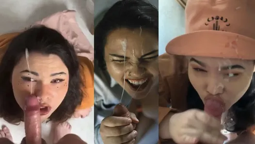 Facial Compilation! Lots of blowjob finishes