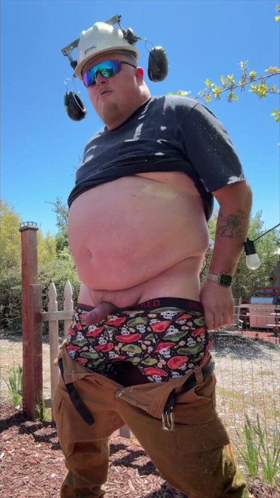Blue Collar Daddy Yard Work Piss and Cum | Clip 1