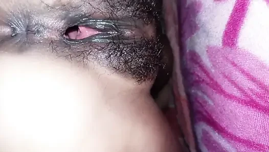 See how the husband stretched his beautiful wife's pussy by fucking her in doggy style.