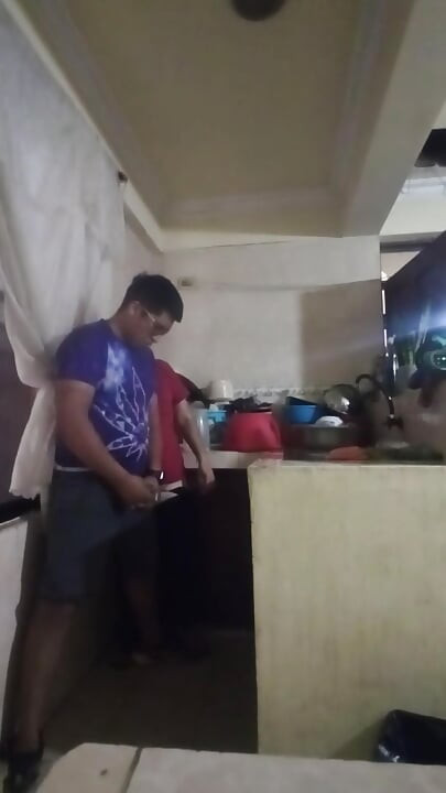 Fucking the Maid in the Kitchen When My Wife Is in the Living Room