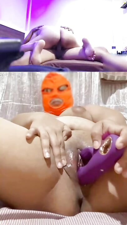 Wife watches our sex video while she does dildo