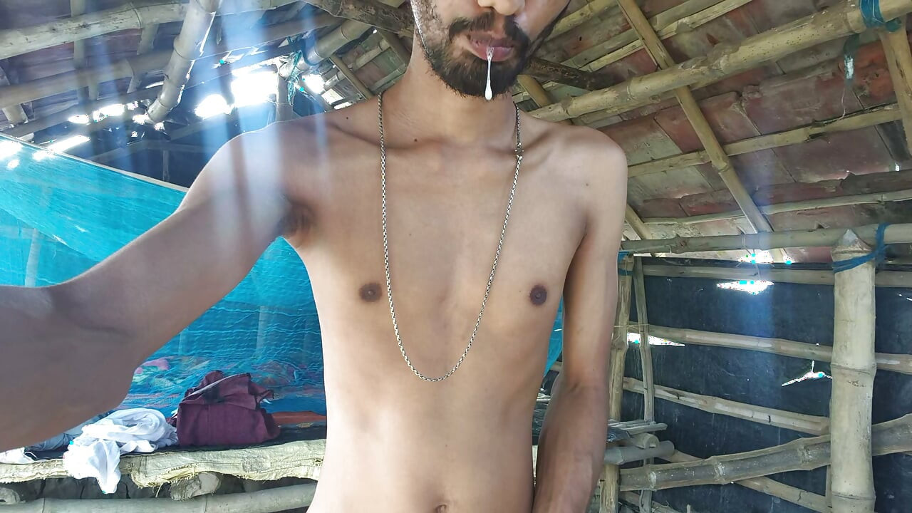 Masturbating in a small hut