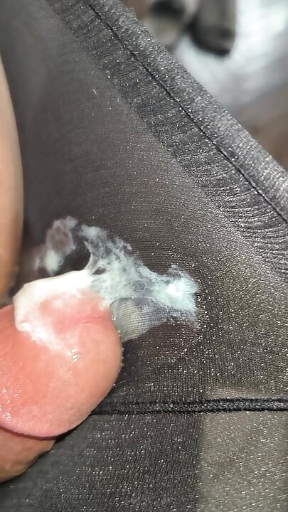 I took black shiny Pantyhose from my friend's mom's underwear drawer and as soon as I put them on hot sperm immediately came out