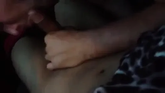 Sucking off Ladyboy in car