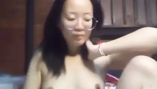 Asian girl at home, solo, horny masturbation alone