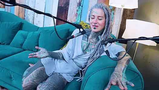 I talk about Z - zeal - ASMR podcast SFW talking goth skinny girl dreadlocks tattoo model inked girl