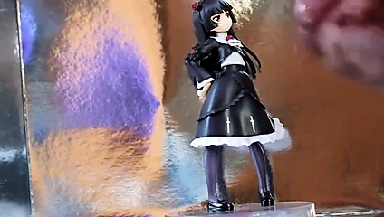 Kuroneko anime figürü bukkake