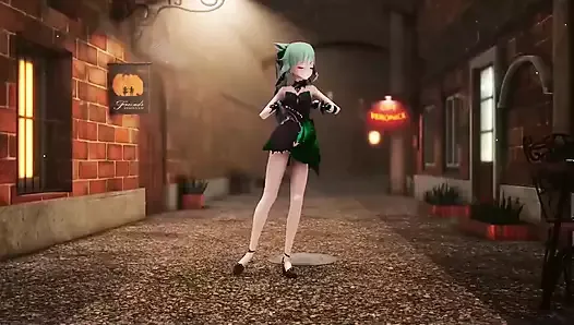 Genshin Impact, Keqing desvestirse, bailando y teniendo sexo nocturno en la calle - mmd 3d de color verde oscuro editar smixix