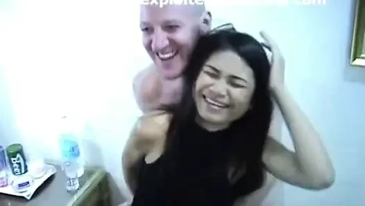 Exclusive Thai Amateur Da Threesome Action, 10 Inch Cock, Double Penetration, Upside Down Anal, Piston Anal, Cum on Pussy.