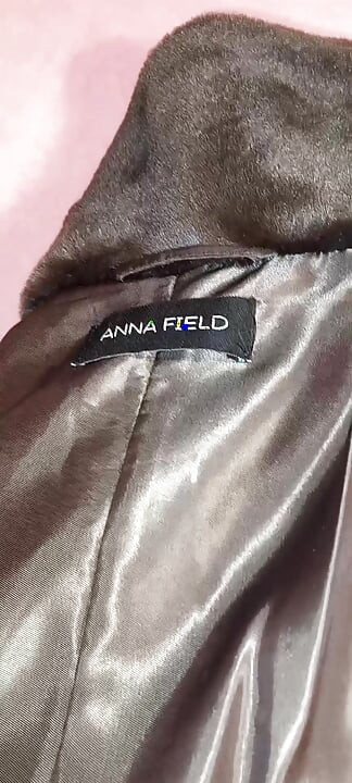 Cum twice on the lining of a fake fur ladycoat