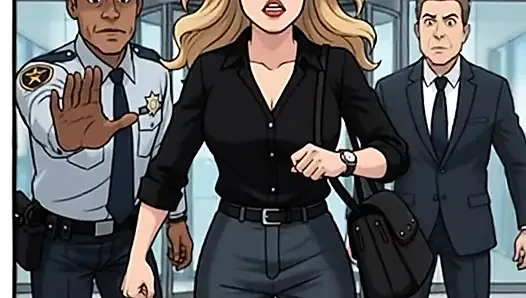 Spicy Cassandra has fun inside office