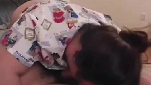 Curvy Babe Gets Throat Stuffed