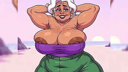 Dicke indische bBW-frauen am strand-ai