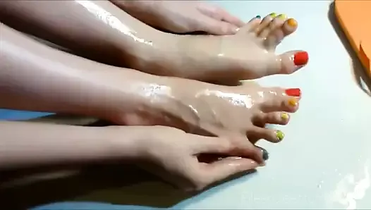 Baby Oil Foot Massage and Tickling